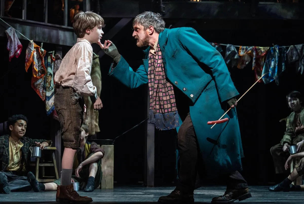 Benjamin Pajak and Raul Esparza in Lionel Bart’s Oliver! Photo: Joan Marcus